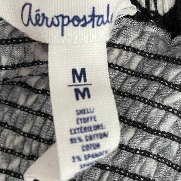 Aeropostale Camisole Crop Top Womens Size M Black & White Pattern Stretchy - Picture 3 of 7